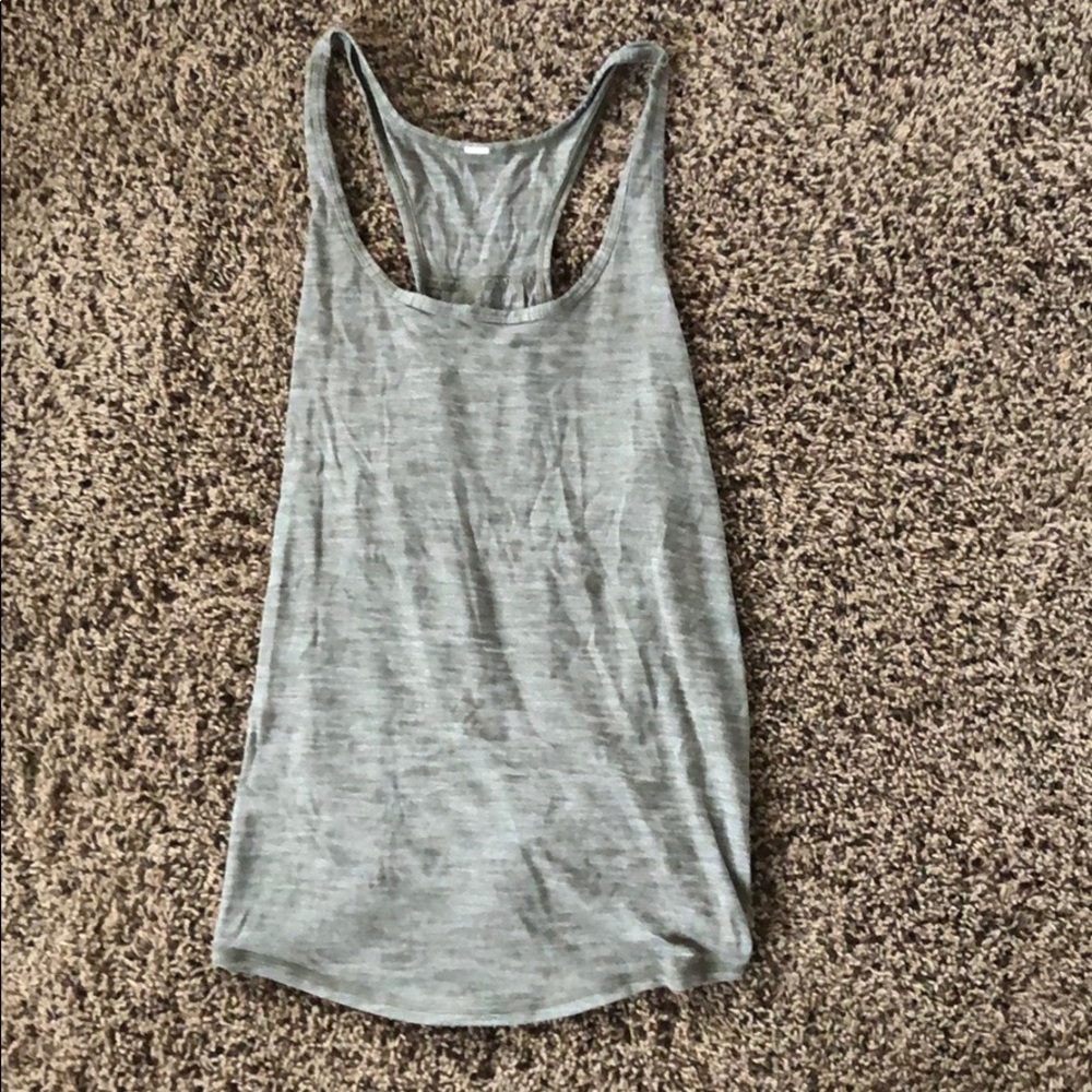 Lulu lemon tie tank top! Heathered green size 4
